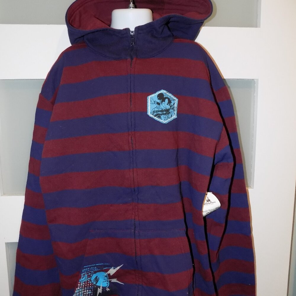 Disney Parks Mohawk Mickey Mouse Striped Jacket Size XXL (14/16) Boy's NEW